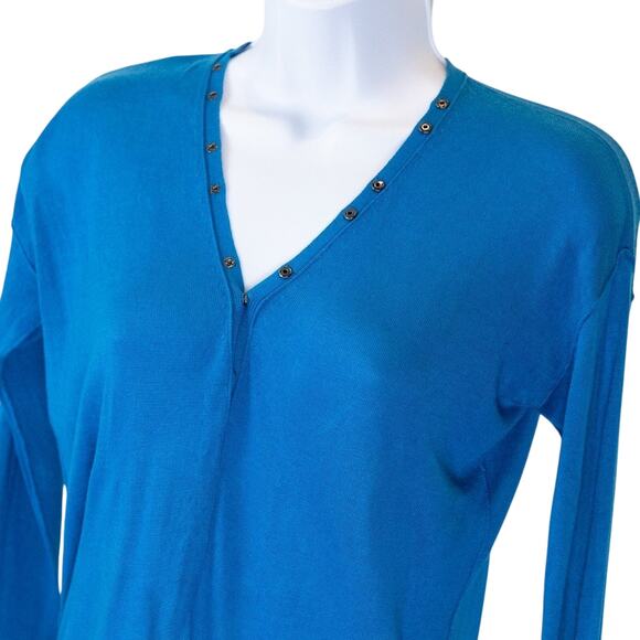 Martin + Osa Blue 3/4 Snap Sweater. Modal - Silk - Wool XS NWOT - Picture 6 of 7